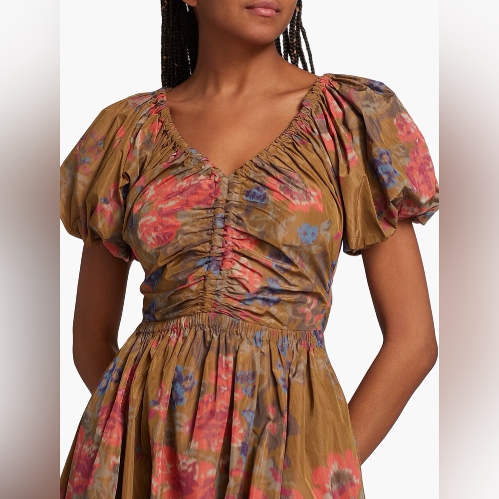 Ulla Johnson Cecile Floral Fit & Flare Midi-Dress, Size 2 - Picture 5 of 13